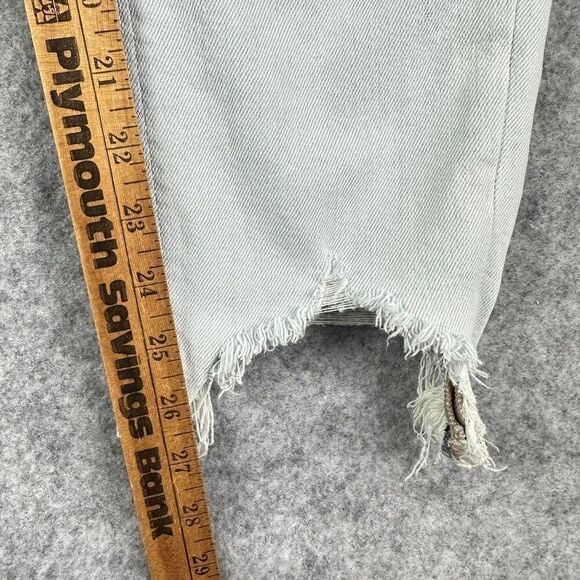 American Eagle Curvy Mom Jeans Womens 4R Light Wash Shark Bite Hem Stretch Denim - Picture 13 of 16